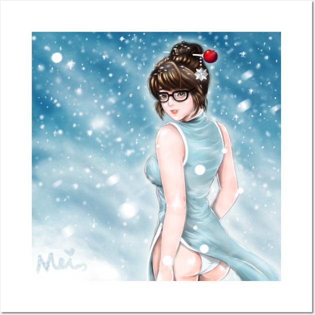 Mei in qipao and blizzard Wall Art by Designs by Twilight